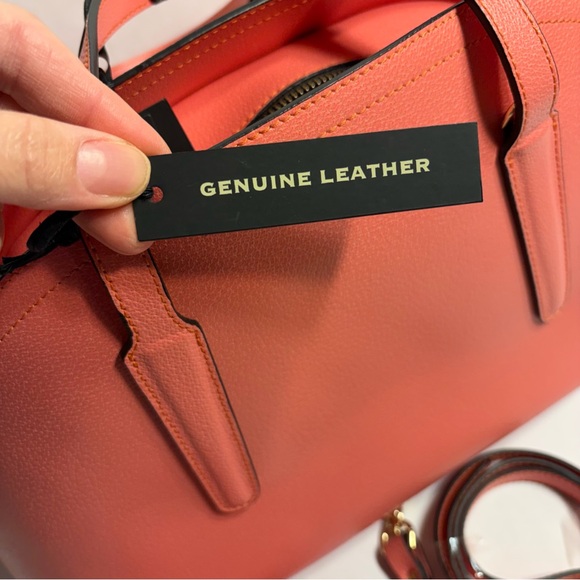 NWT Gianni Chiarini Camelia Pink Leather Dome Bag Satchel W/ Pouch Made in Italy - Picture 10 of 16